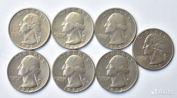 Монеты в коллекцию «quarter dollar» 17 шт