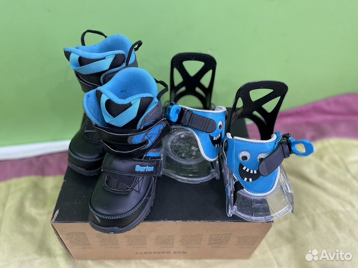 Детские сноубордические ботинки, крепления