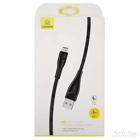 Кабель usams Micro U41 3m Black