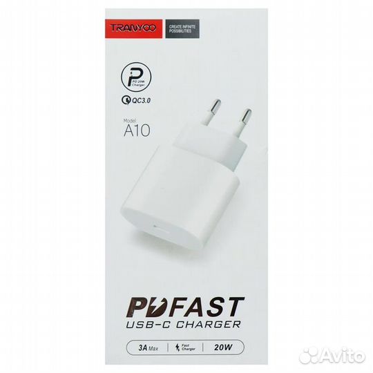 Зарядное iPhone 12/13 USB-C 3A/20W быстрая зарядка
