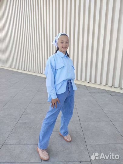 Рубашка оверсайз для девочки