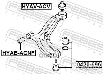 Сайлентблок рычага переднего Febest hyabacv HYA
