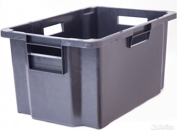 Ящик мясной 600х400х300 сплош. черный