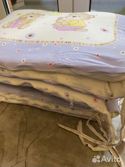 Комплект бортики + постельное белье