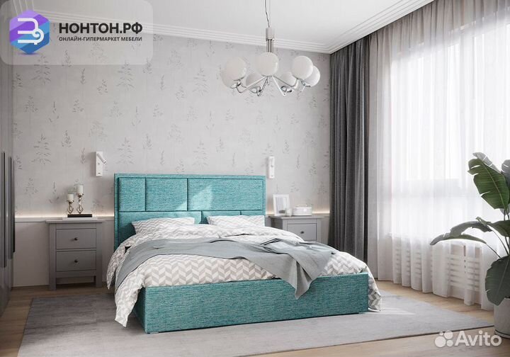 Кровать Стокгольм с подъемным механизмом рогожка м