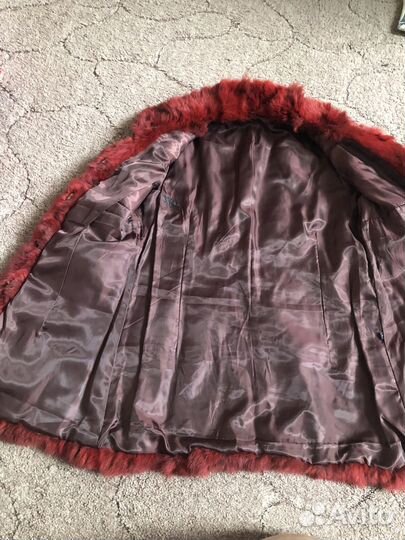 Шуба бордовая из кролика