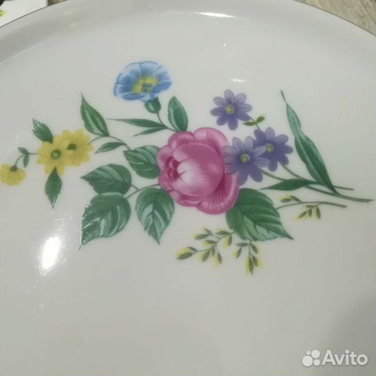 Мейсенский букет тарелки,горчичница,икорница и др