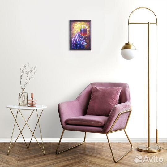 Картина виноград Картина маслом бокал вина