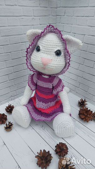 Игрушка вязаная.Кошка