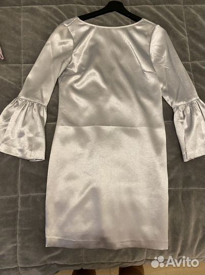 Armani exchange мини платье xs серебристой