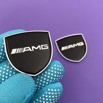 Эмблема 2 шт AMG Mercedes-Benz герб шильдик амг