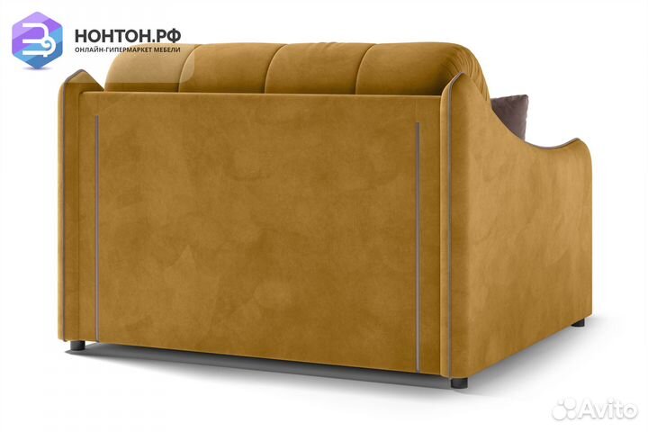 Диван аккордеон Эско горчичный / коричневый