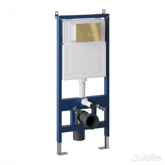 Инсталляция, клавиша золото глянец+унитаз GR-4441