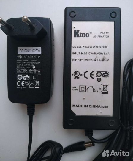 Блок питания 12в 3А.12в-2А