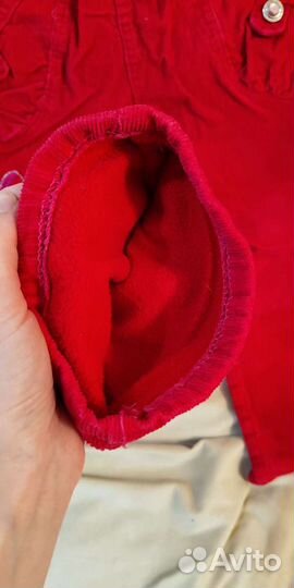 Вельветовые утепленые штаны на девочку