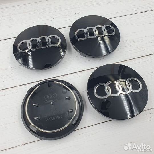 Колпачки на литые диски Audi черные заглушки