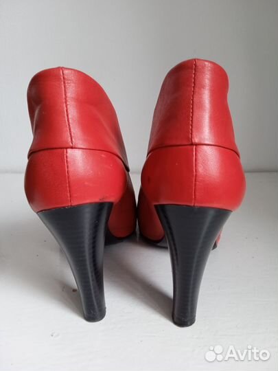 Ботильоны красные натуральная кожа 37 38