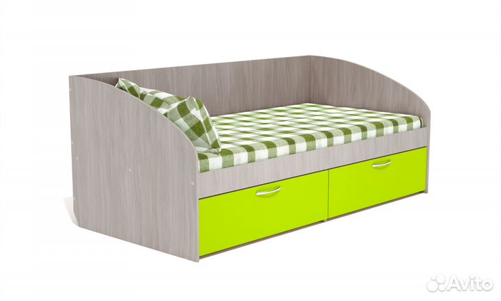 Детская кровать Радуга фасад Лайм