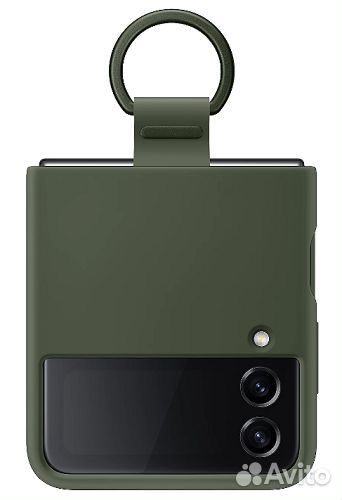Чехол Silicone Cover with Ring для Z Flip 4 зелены