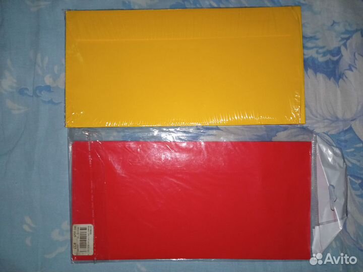 Конверты цветные новые в упаковках по 5шт и 10шт