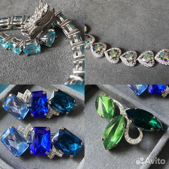 Браслеты серебро, броши винтаж