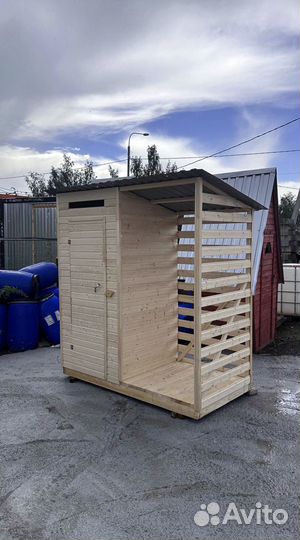 Туалет с дровником двускатный доставка