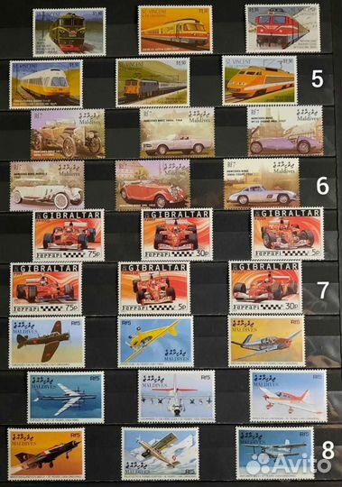 Коллекция марок Транспорт 60-90х 2 (чистые )