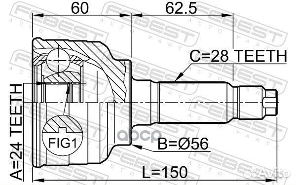 ШРУС наружный 24X56X28 KIA carens 07- 2210clar