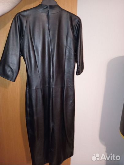 Кожаное платье натуральная кожа 46