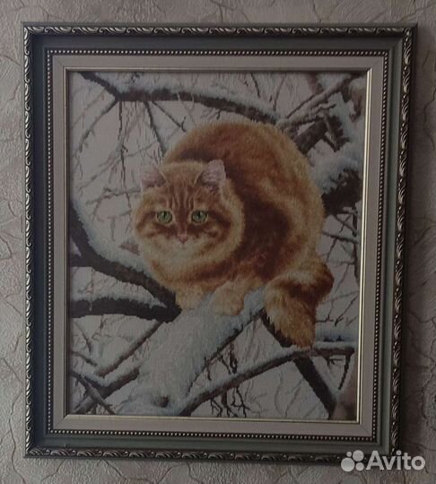 Вышивка крестом картина. Ручная работа