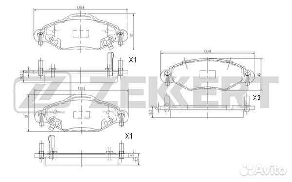Zekkert BS-2076 Колодки торм. диск. перед. Toyota