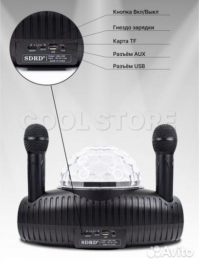 Беспроводной караоке система с двумя микрофонами