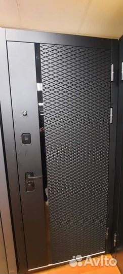 Двери входные в квартиру, с зеркалом