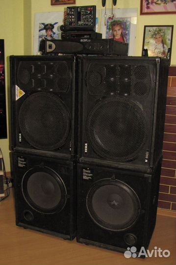 Колонки Pro 1080-4320W Усилитель Микшер Микрофон