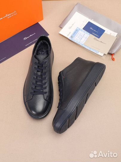 Полуботинки Santoni с натуральной кожей: стиль и качество в одном