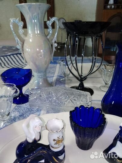 Блюдо Кузнецов; статуэтки