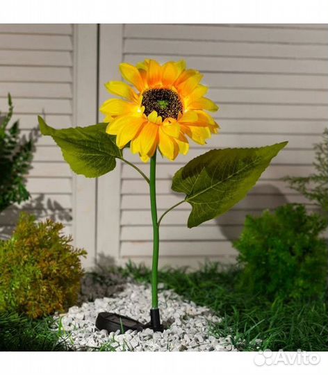 Светодиодный подсолнух, 80 см,на солн. батарее