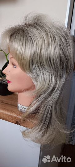 Парики двухцветные. Каштановый и белый