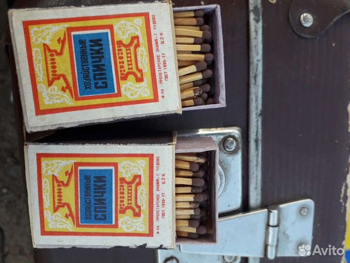 Спички СССР в деревянном коробке