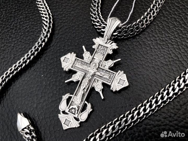 Серебряный крест православный крупный