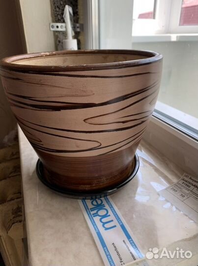 Горшок для цветов керамический