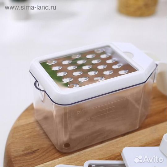 Тёрка с контейнером «Помощник», 4 насадки, 15,510