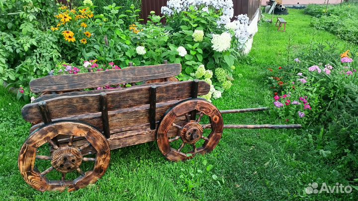 Телега декоративная большая