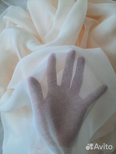 Тюлевая ткань под лен