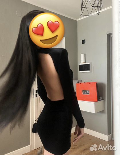 Черное мини платье