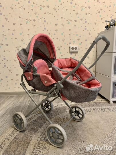 Коляска-трансформер кукольная с люлькой-переноской