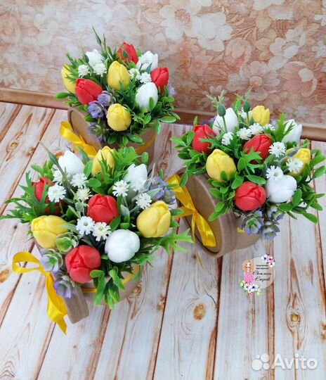 Букет тюльпанов из мыла. Ручная работа