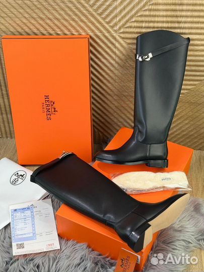 Сапоги Hermes натуральная кожа