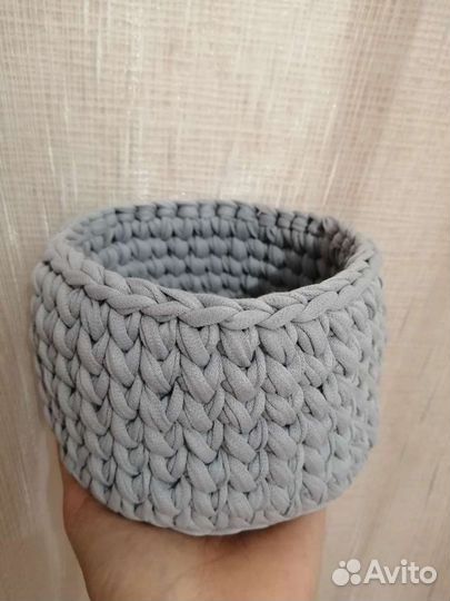 Корзина из трикотажной пряжи