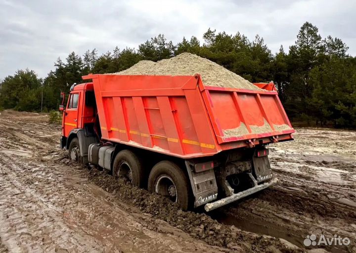 Песок крупный, сеянный, мытый с Доставкой / Щебень